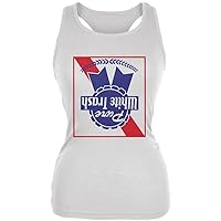 4th of July Pure White Trash Keg Stand Edition Juniors Soft Tank Top White X-LG