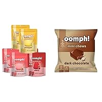 Oomph! Sweets Fiber Gummies, Low Sugar Keto Healthy Gummy Candy, Fruit Snacks Low Calorie Variety 6-Pack x 14 pc per 1.8 oz bag and 6-Pack Dark Chocolate