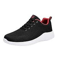 Mens Air Running Shoes Lightweight Sneakers Mens Air Running Shoes Lightweight Sneakers Fashion Men Mesh Mountaineering Casual Sport Shoes Lace Up Solid Color