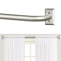 Wrap Around Curtain Rods,Brushed Nickel Curtain Rods for windows 72 to 144 Inch,1 Inch Long Adjustable Curtain Rod,Blackout Drapery Rods,Room Darkening Window Curtain Rods 72-150