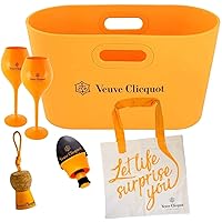 Veuve Clicquot Champagne Bottle Cooler, Paper Basket, Shopping Bag, Ice Bucket, Flower Vase Yellow Design
