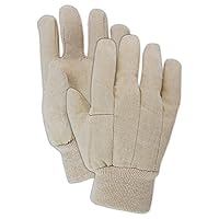 T89 MultiMaster Cotton/Ramie Economy Style Canvas Glove with Knit Wrist Cuff, Work, Men Size, Natural (Case of 12)