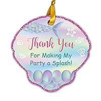 50 Mermaid Birthday Gift Tags, Thank You Favor Gift Tags, and Personalized Gift Tags for Birthdays, Parties, and Baby Showers, with 2 Rolls of Ribbon 20M/65.6ft.