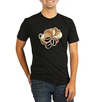 Org Men's Fitted T-Shirt Drk Coffee Bean Floral