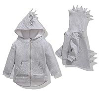 Toddler Boys Dinosaur Hoodies Animal Zipper Jacket Cartoon Sweatshirt for Kids