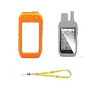 Anti-Lost Case for Garmin Alpha200 Alpha200i Custom Cover Case with Screen Protectors Lanyard (Vitality Orange)