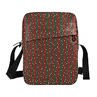 ALAZA Retro Geometric Christmas Pattern Crossbody Bag Small Messenger Bag Shoulder Bag with Zipper for Women Men
