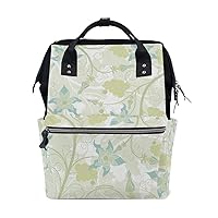 Diaper Bag Backpack Floral Abstract Pattern Casual Daypack Multi-Functional Nappy Bags