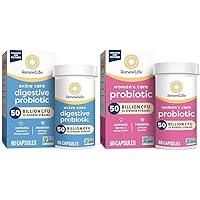 Renew Life Extra Care Digestive Probiotic Capsules, 50 Billion CFU Guaranteed & Women's Probiotic Capsules, Supports Vaginal, Urinary, Digestive and Immune Health
