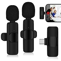 Wireless Microphone for iPhone 15, USB-C Wireless Lavalier Microphone for Android Phone, Mini Lapel Mic Type C for Samsung, Crystal Clear Sound for Video Recording, Streaming, YouTube, TikTok, Vlog