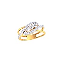 Jewels 14K Gold 0.41 Carat (H-I Color,SI2-I1 Clarity) Natural Diamond Band Ring