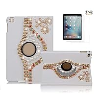STENES Bling Case Compatible with Samsung Galaxy Tab 4 7.0 inch - STYLISH - 3D Handmade Crystal Flowers Floral 360 Degree Rotating Stand Case with Smart Cover Auto Sleep/Wake Feature - Gold