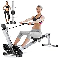 Rowing Machine for Home Use, Rowing Machine Foldable Rower with LCD Monitor & Comfortable Seat Cushion - Upgraded Version Row Machine Supports 300LBS, Hyper-Quiet & Smooth