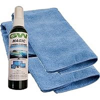 GW Deluxe Magic Screen Cleaner Kit for Samsung, LG, Sony, Ultra HD 4k HDR OLED TV, Laptop and Tablet Screens with 2 Premium Microfiber Cloths and Larger Spray Bottle