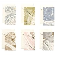 MY SWANKY HOME Luxe Marbelized Paper Gift Note Cards 12-Piece Set Envelopes Small Marbled Enclosure