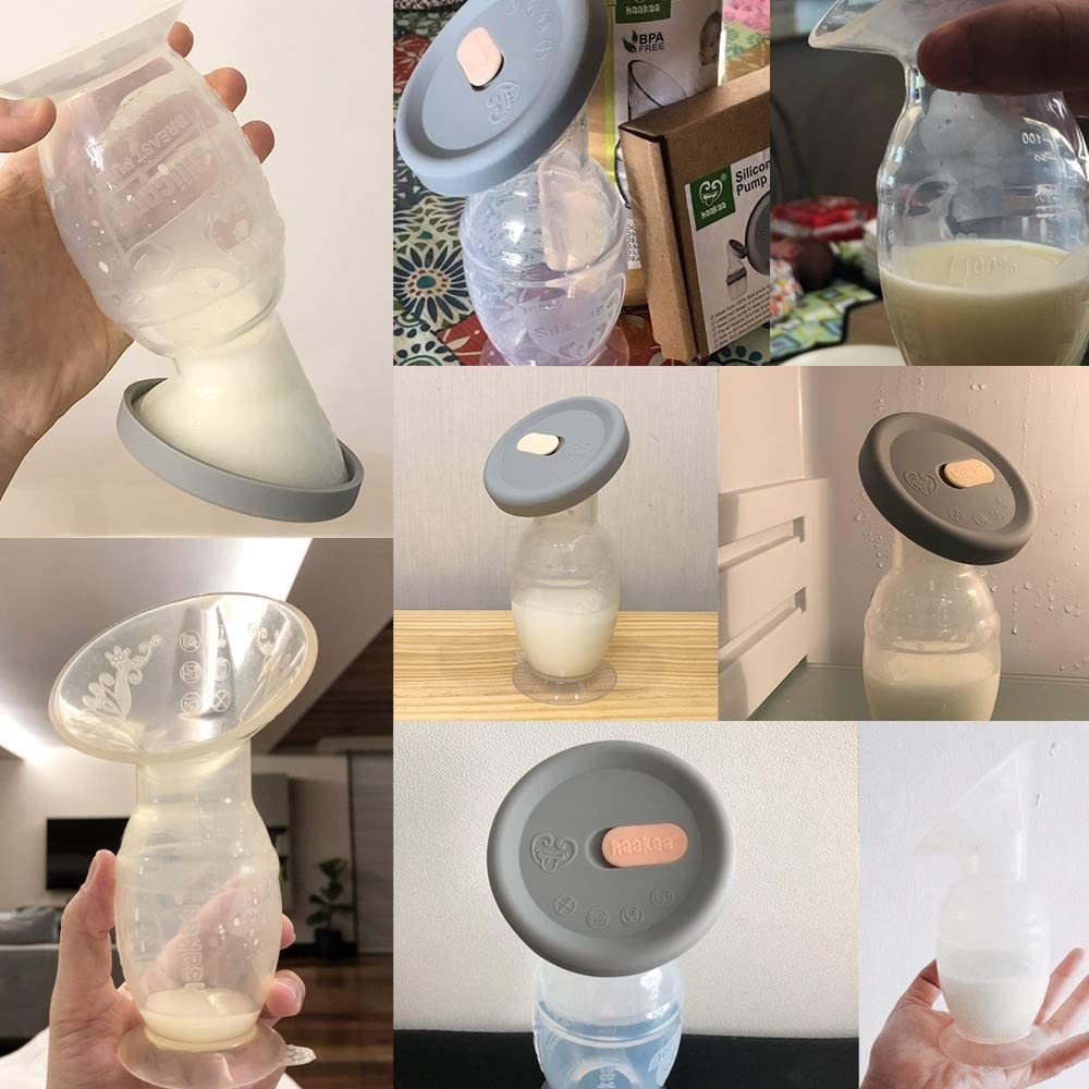 Haakaa Gen 2 Silicone Breast Pump with Suction Base and Leak-Proof Silicone Cap, 4 oz/100 ml, BPA PVC and Phthalate Free