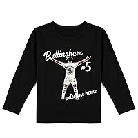 Children Jude Bellingham Long Sleeve T Shirt-Real Madrid CF Classic Round Neck Tops for Boys Girls