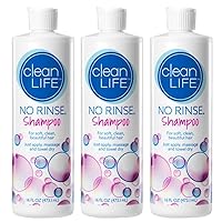 No-Rinse Shampoo, 16 fl oz - Leaves Hair Fresh, Clean and Odor-Free, Rinse-Free Formula (Pack of 3)