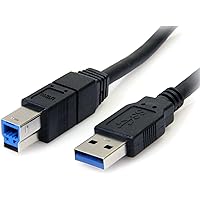 StarTech.com 6 ft / 2m Black SuperSpeed USB 3.0 Cable A to B - USB 3 A (m) to USB 3 B (m) (USB3SAB6BK)