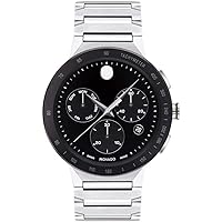 Movado Sapphire Chronograph Quartz Black Dial Men's Watch 0607239