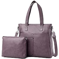 Women Handbags and Purse Set Soft Leather Satchel Shoulder Bags Minimalist Ladies Tote Bags Crossbody Bag 2-Pcs