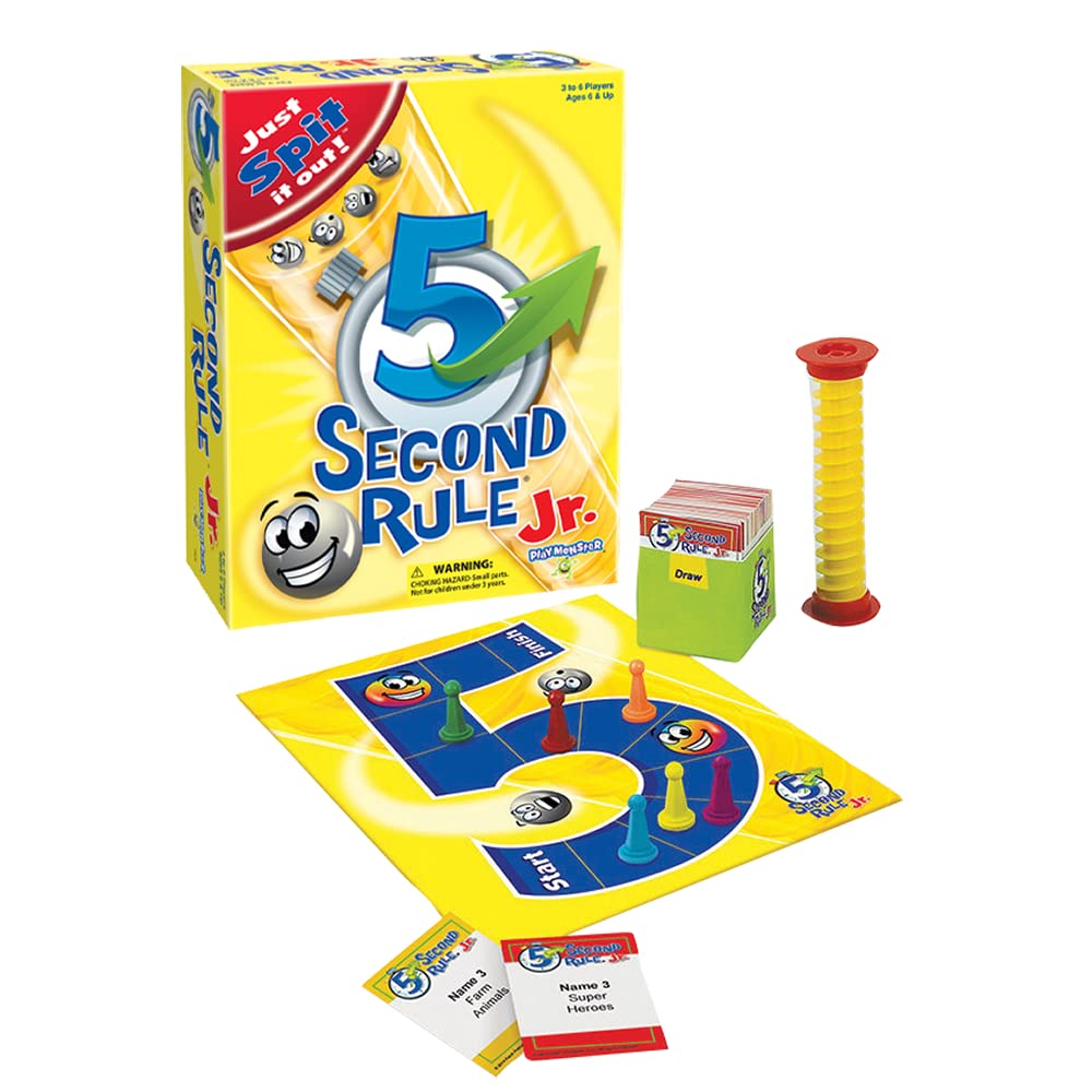 5 Second Rule Jr. — Board Game — Just Spit It Out — Competitive Family-Friendly Game — For Ages 6+ — 3+ Players