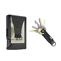 The Ridge Secure Essentials Bundle: Minimalist RFID-Blocking Slim Wallet with Money Clip & Compact Key Organizer Set (Black)