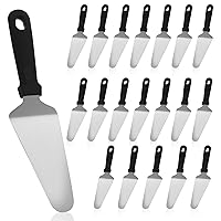20 Pieces Pizza Spatula Pie Server Cake Serving Spatula Stainless Steel Non Slip Easy to Grip Baking Triangular Spade with Plastic Handle Shovel for Pizza Pie Cake Biscuit Pastry, 10 Inches