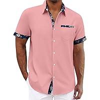 Hawaiian Shirt for Men Standing Collar Summer Bowling Dress Shirts Vintage Button Down Beach Casual Shirt
