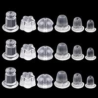 Silicone Earring Backs Soft 300PCS Clear Ear Back Pads Earrings Safety Back Bullet Clutch Stopper for Fish Hook Earring Studs Replacements Kit