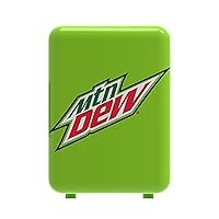 Mountain Dew MIS134MD, Mini Portable Compact Personal Fridge Cooler, 4 Liter Capacity Chills Six 12 oz Cans, 100% Freon-Free & Eco Friendly, Lime