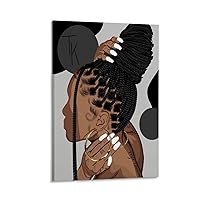 Hair Salon Poster African Black Women Braids Creative Hairstyle Fashion Dreadlocks Haircut Beauty Pa Canvas Poster Wall Art Decor Print Picture Paintings for Living Room Bedroom Decoration Frame-style