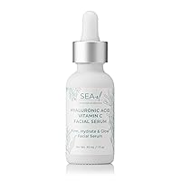 Hyaluronic Acid & Vitamin C Facial Serum Drops Firming Hydration & Glow Anti Aging Face Moisturizer - Daily Wrinkle Diminishing Skin Care for Women & Men, Vegan - 1 Fl Oz Hyaluronic Acid & Vitamin C Facial Serum Drops Firming Hydration & Glow Anti Aging Face Moisturizer - Daily Wrinkle Diminishing Skin Care for Women & Men, Vegan - 1 Fl Oz