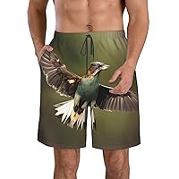 Hunting Flying-Wild Men Mens Shorts Casual Waist Drawstring Summer Beach Workout Shorts with 3 Pockets