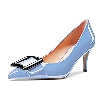 Castamere Women Stiletto Mid Heel Close Pointed Toe Pumps Slip-on Dress Cute Shoes 2.6 Inches Heels