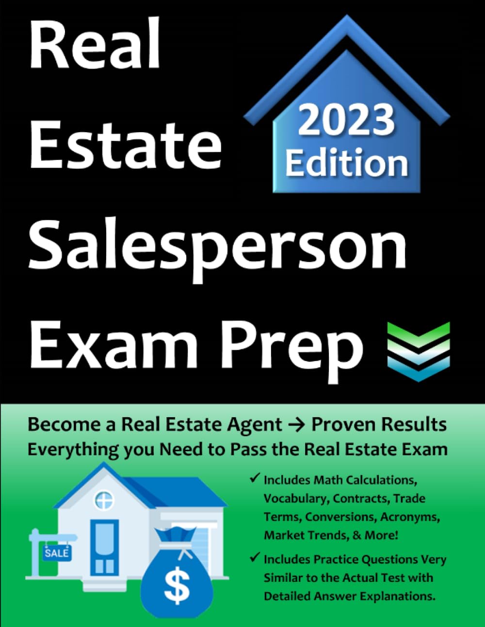 National Real Estate Salesperson License Exam Prep: Everything You Need to Become a Real Estate Agent → Study Guide, Math Calculations, Practice Test Similar to Exam, Term Dictionary & More!