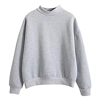 Crewneck Fleece Sweatshirts For Women Cute Fall Fashion Outfits Long Sleeve Oversized Sweatshirt Pullover Sweater