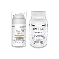 Skinuva® Next Generation Scar+ SPF 30 Cream (0.5 oz) Bruise (14 Capsules) | Advanced Scar Removal Cream + Bruise Treatment Supplements | Formulated with Highly Selective Growth Factors