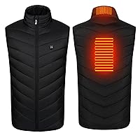 Electric Heated Vest, Puffer Vest, Lightweight USB Heated Vest for Men Women for Motorcycle, Hunting, Without Battery
