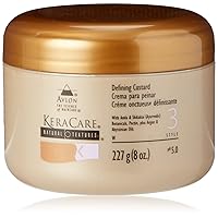 KeraCare Natural Textures Defining Custard - With Ayurvedic Botanicals - Moisturized, Well Defined Curls and Coils - Lasting Coils for Days