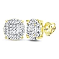 10K Yellow Gold Mens Diamond Circle of Life Earrings 1/4 Ctw.