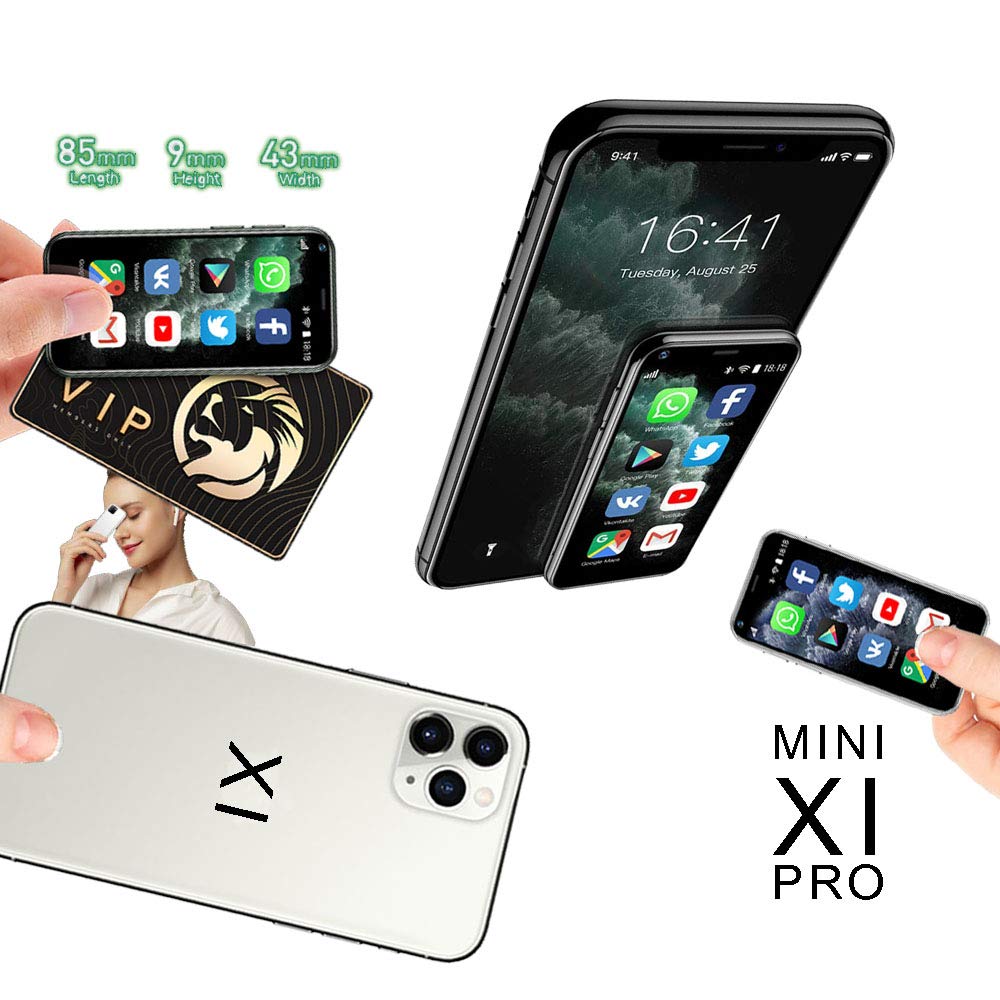 Mini Smartphone iLight 11 Pro The World's Smallest Android Mobile Phone, Super Small Micro 2.5in Touch Screen Global Unlocked Great for Kids 1GB RAM / 8GB ROM Tiny iPhone XI Pro Look Alike