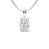 La4ve Diamonds 1 Carat - 3 Carat IGI CERTIFIED Lab Grown Diamond Pendant Necklace In 14K White Gold Or Yellow Gold | Color - E-F Clarity -VS | Gift Box Included