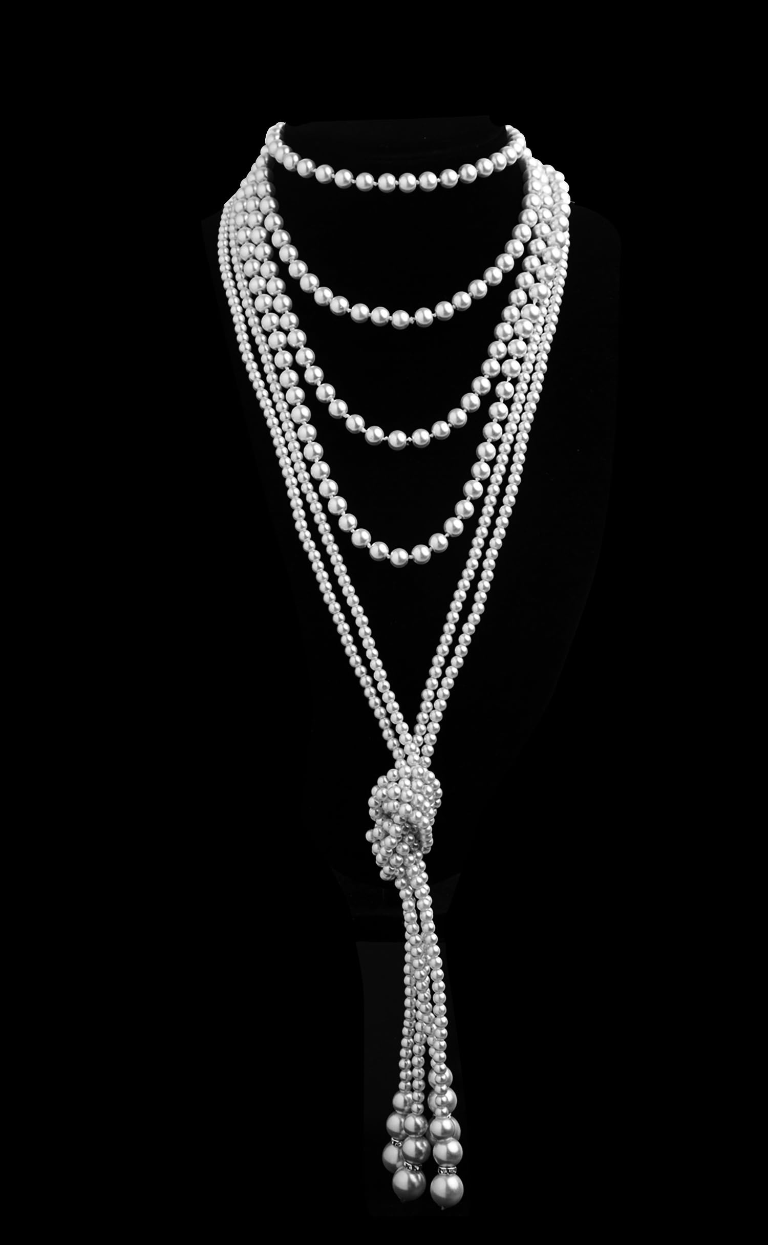  Zivyes Faux Pearl Necklace Long Pearl Necklaces 1920s