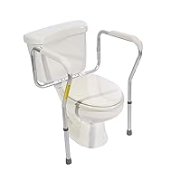 Essential Medical Supply Adjustable Toilet Safety Rails with Handles, White