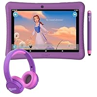Contixo Kids Tablet, K102 Tablet for Kids and KB-5 Kids Headphones Bundle,10-inch HD, Ages 3-7, Toddler Tablet with Camera, Parental Control, Android 10, 64GB, WiFi, Learning Tablet for Kids