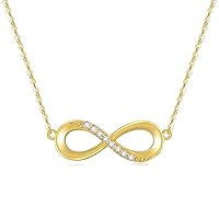 10k Gold Diamond Infinity Choker Necklace for Women, Love Jewelry for Wife/Mother, Birthday Gifts for Her,16-18 Inch