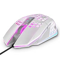 Ergonomic Gaming Mouse - USB Wired Computer Gamer Mice with 8000 DPI Adjustable/Customizable Buttons/RGB Backlit - for Windows 7/8/10/XP, Vista, Linux, PC/Mac/Laptop