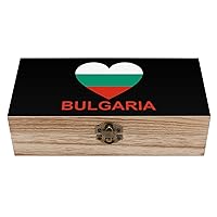 Love Bulgaria Funny Wooden Storage Box with Hinged Lid and Front Clasp Jewelry Gift Boxes for Crafts and Home Decor 8
