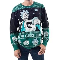 Ripple Junction Rick and Morty Alien Aww Geez Rick Christmas Sweater